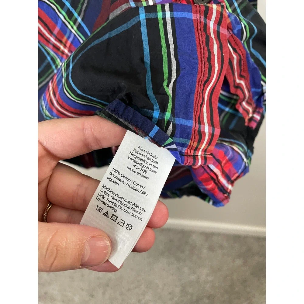 J.Crew Garcon Classic Shirt in Stewart Tartan‎ Cotton Poplin Size 10